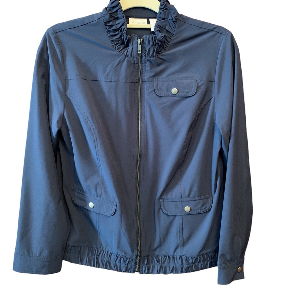 Weekends By Chicos Lightweight Jacket Front Zip G… - image 1